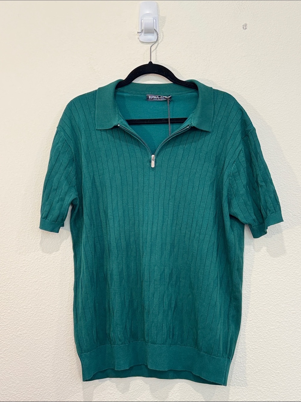 RJMAL Green Short-Sleeve Zip Polo